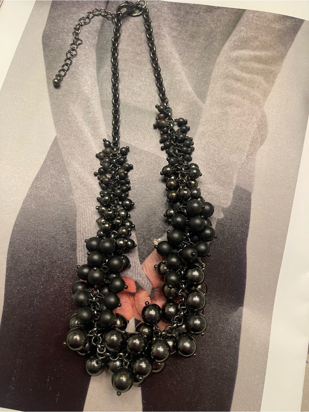 Beautiful Lia Sophia Elegant Black Beaded Necklace